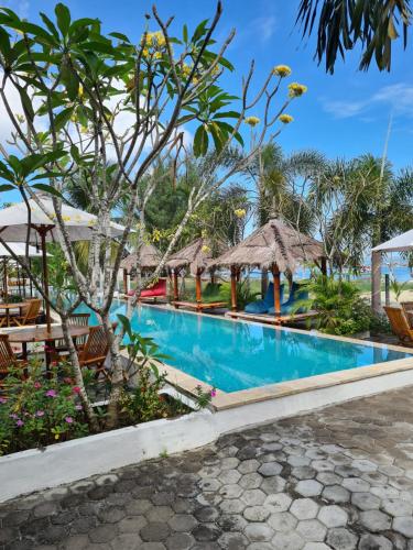 a pool at the resort at Panorama Ekas in Ekas