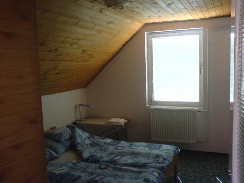 - un salon avec un canapé et une fenêtre dans l'établissement Hársfaapartman és vendégház, à Gyula