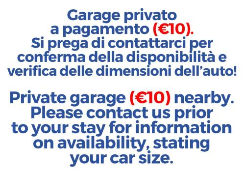 a white text box with the words garage private a paparazzo a pap at Residenza La Reggia in Caserta