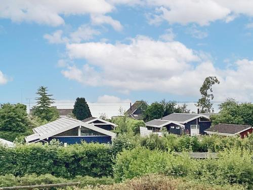 a group of houses in a field with trees at 10 person holiday home in Bjert in Binderup Strand