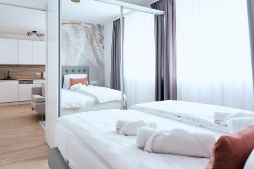 Voodi või voodid majutusasutuse Mila Apartment Vienna toas