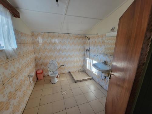 y baño con aseo y lavamanos. en Maddy's Kitchen and Accomodation, en Gisenyi