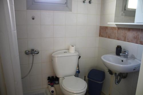 uma casa de banho com um WC e um lavatório em Studio 242 em Loutraki