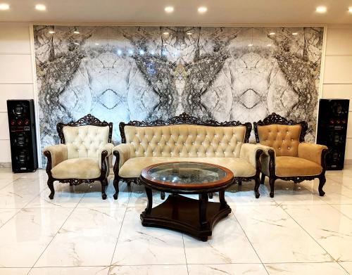 Hotel Akbar Internationalにあるシーティングエリア