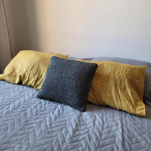 - un lit avec 2 oreillers dans l'établissement Ibera apartment, à Buenos Aires