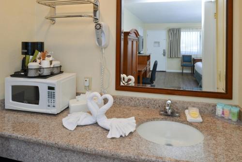 Bathroom sa Edgewater Inn and Suites