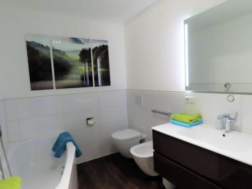 Ferienwohnung Bodenseeblick tesisinde bir banyo