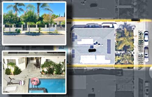 a collage of photos of a house at NoHo Luxury Oasis I saltwater pool-spa I sleeps up to 8 I 15 mins from Hollywood in Los Angeles