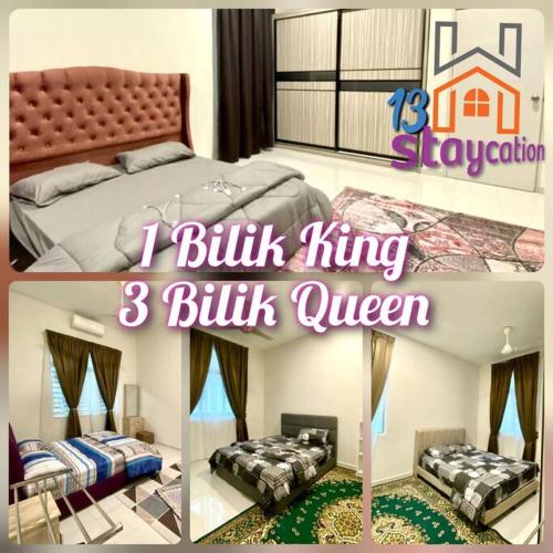 Katil atau katil-katil dalam bilik di 13StayCation Islamic Homestay