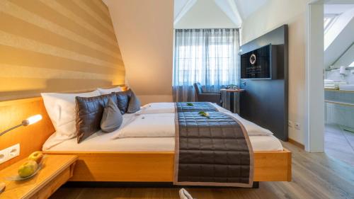 Katil atau katil-katil dalam bilik di Boutiquehotel zur Winzerstube - Adults Only