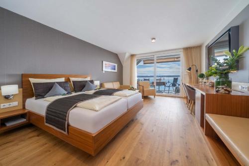 Katil atau katil-katil dalam bilik di Boutiquehotel zur Winzerstube - Adults Only
