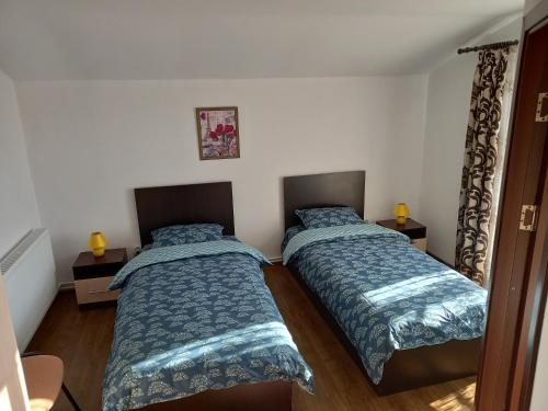 Postel nebo postele na pokoji v ubytování Agropensiunea GIURCA