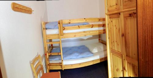 a room with two bunk beds in a room at "Ferienhof Alte Mühle" W 5 in Bannesdorf