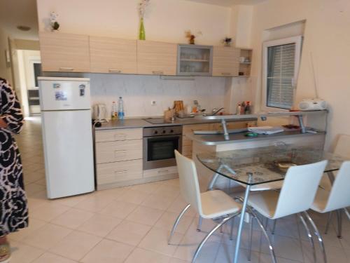 Kuchyň nebo kuchyňský kout v ubytování Lucic apartment Rafailovici