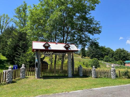 a gated entrance to a park with a fence at Tara Place - Camp Rabrenovic in Mojkovac