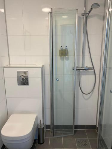 Ванная комната в Eidsvåg Fjordhotell