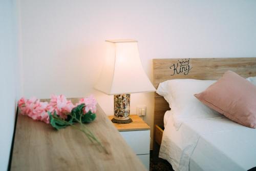 Ein Bett oder Betten in einem Zimmer der Unterkunft casa mare incantevole