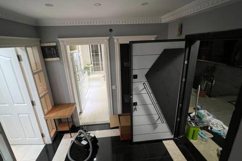 a view of a kitchen with a glass door at Alanya Private Villa in Alanya