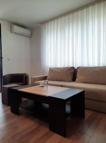 Χώρος καθιστικού στο Апартамент Popoff