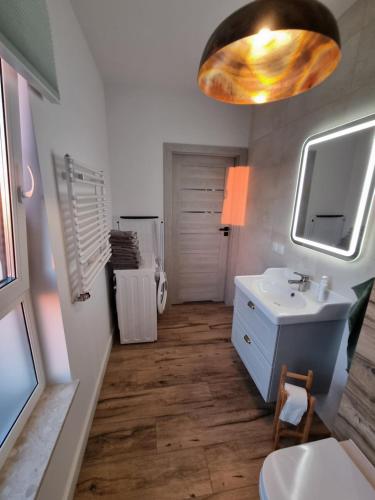 Koupelna v ubytování Komfortowy apartament przy lesie
