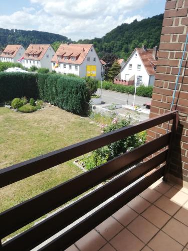 a view from the balcony of a house at Hotel Zur Rose in Bad Karlshafen