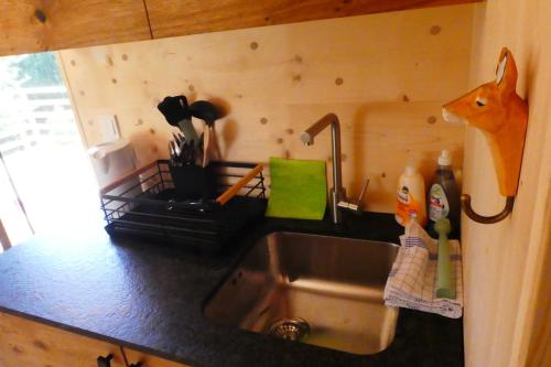 a kitchen with a sink and a counter top at Garnecker Freiheit in Reut