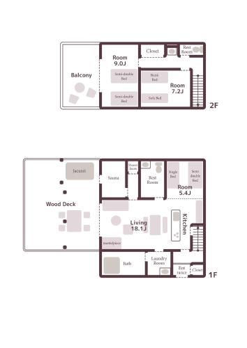 Plano de SAUNA FOREST CABIN 軽井沢 御代田 B棟 mori-asobi