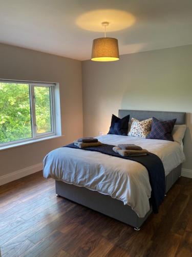 Rivers Town的住宿－Redhills Mohill，一间卧室设有一张大床和窗户