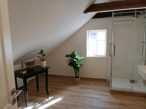 Koupelna v ubytování Ferienhaus Heideck
