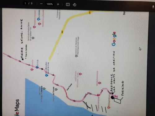 a close up of a map on a computer screen at Les Hauts De Caritan in Sainte-Anne