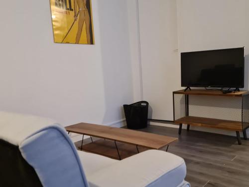 TV a/nebo společenská místnost v ubytování Beaugency-1 sur la route des Châteaux