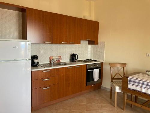 Kuchyňa alebo kuchynka v ubytovaní Nikiti Seaview Apartment