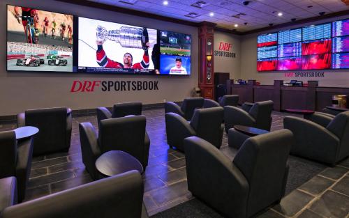 a waiting room at the detroit sports network at Lakeside Hotel Casino in Osceola
