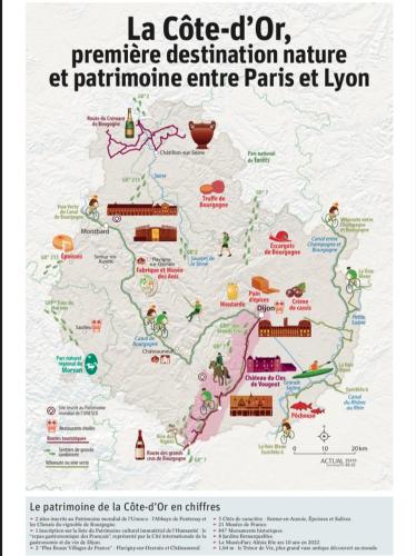 a map of patrimoineoine ofoineneau at Maison 2 chambres proche Dijon chalet niché dans la nature in Saint-Maurice-sur-Vingeanne