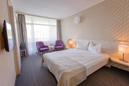 Un pat sau paturi într-o cameră la Hotel Termal