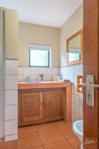 a bathroom with a sink and a toilet at Igna in Eersterivierstrand
