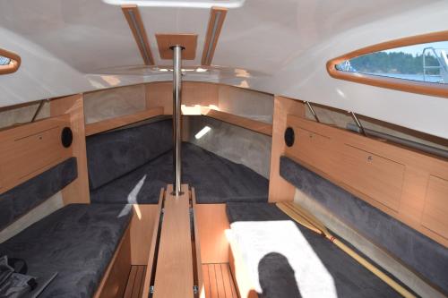 a view of the inside of a boat at Phobos 24,5 Yacht in Polańczyk