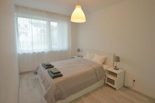 Postel nebo postele na pokoji v ubytování Sz36 Apartman