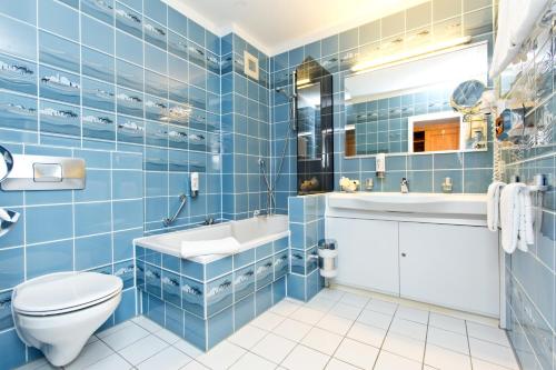 Ett badrum på Hotel Reiterhof
