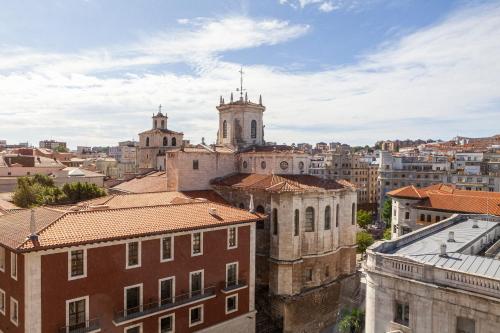 an aerial view of a city with buildings at Hotel Bahía in Santander