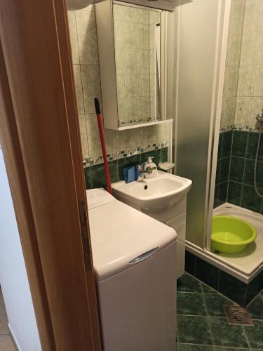 a small bathroom with a sink and a mirror at Apartment Villa Radovic II in Risan
