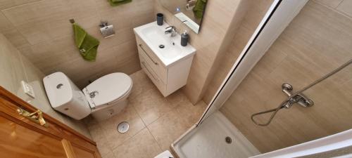 un bagno con wc, lavandino e doccia di ELDORADO 2 BEDROOMS a Playa de las Americas