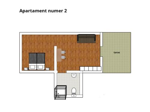 a floor plan of a apartment number at Agroturystyka Sosnowy Gaik in Tykocin