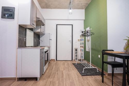 A kitchen or kitchenette at Petralona apartment 1 bedroom 4 pers