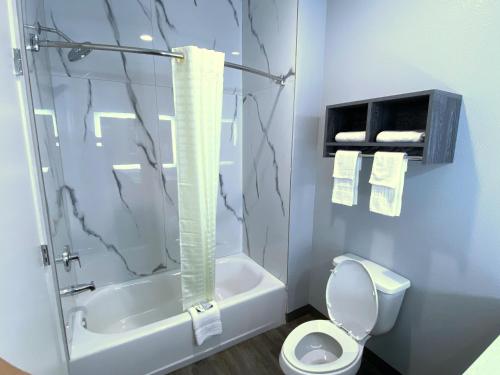 La salle de bains est pourvue d'une douche, de toilettes et d'un lavabo. dans l'établissement PALACEINN-ARCOLA, 