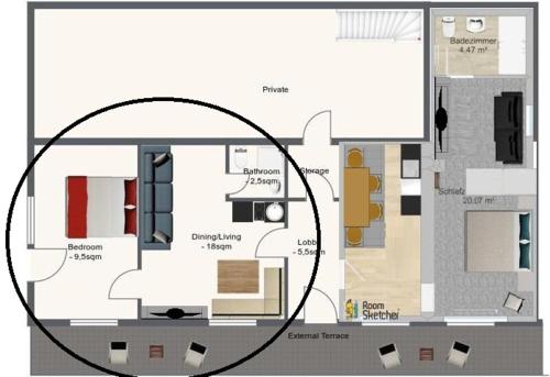 a floor plan of a house at Apartment Haus Starfach in Döbriach