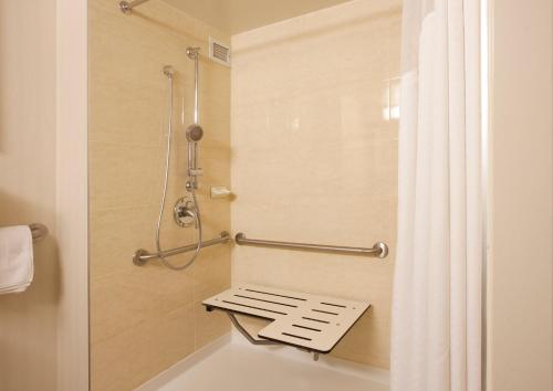 a bathroom with a shower and a bath tub at Holiday Inn Vancouver-Centre Broadway, an IHG Hotel in Vancouver