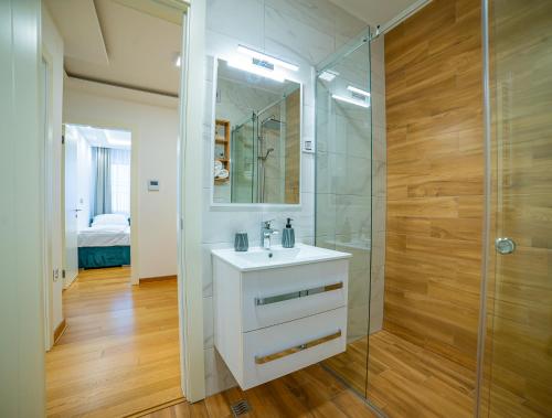 Koupelna v ubytování Kedar apartment