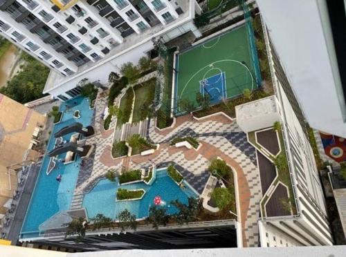a rendering of a swimming pool with a basketball court at Skynature@Mesahill-Nature view-Poolview-Fast Wifi in Nilai