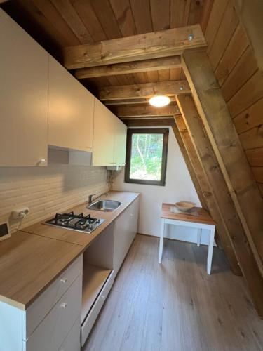 Kuchyň nebo kuchyňský kout v ubytování Deleni Retreat - Bungalow Ania